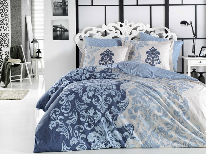 L'essentiel linge de maison Mirella - Royal Juego de funda de edredón doble de popelina L'essentiel linge de maison Mirella - Royal Juego de funda de edredón doble de popelina
